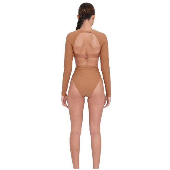 NWT Andrea Iyamah Akacia Nude Long Sleeve Bikini Top XS,‎ S - Picture 10 of 14